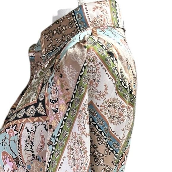 Georgette Elegant Paisley Print Button Down Maxi Boutique Dress Size XS - Picture 6 of 12